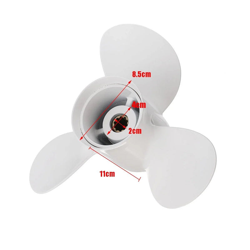 For Yamaha 20-30HP 664-45949-02-EL Marine Boat Outboard Propeller 9 7/8 x 13 Aluminum Alloy Right-hand Rotation 3 Blades White